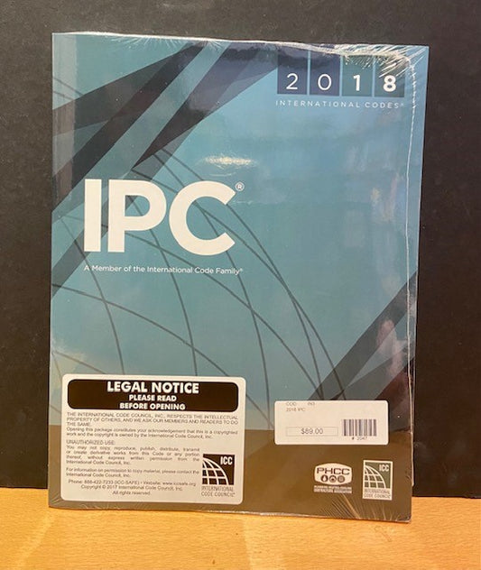 2018 International Plumbing Code Book